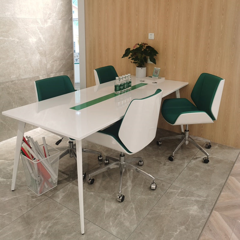 Faux Leather Adjustable Task Chair Silver Metal Base Contemporary Office Chair Clearhalo 'furn' 'furn_office_chair' 'Furniture' 'Office Chairs' 'Office Furniture' 'office_chair' 5516426