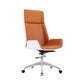 Faux Leather Adjustable Task Chair Silver Metal Base Contemporary Office Chair Yellow-Brown High-Back (Over 22 in.) Clearhalo 'furn' 'furn_office_chair' 'Furniture' 'Office Chairs' 'Office Furniture' 'office_chair' 5516434