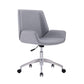 Faux Leather Adjustable Task Chair Silver Metal Base Contemporary Office Chair Grey Mid-Back (14-22 in.) Clearhalo 'furn' 'furn_office_chair' 'Furniture' 'Office Chairs' 'Office Furniture' 'office_chair' 5516442
