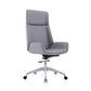 Faux Leather Adjustable Task Chair Silver Metal Base Contemporary Office Chair Grey High-Back (Over 22 in.) Clearhalo 'furn' 'furn_office_chair' 'Furniture' 'Office Chairs' 'Office Furniture' 'office_chair' 5516451