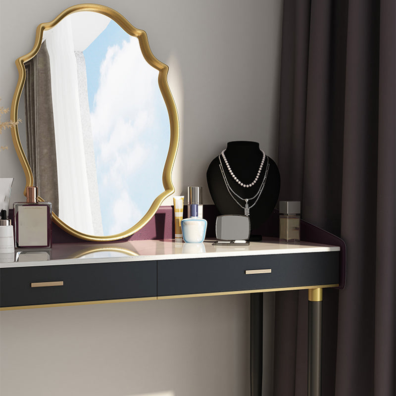 Solid Wood Vanity Luxurious Stone Top Dressing Table in Purple Clearhalo 'Bedroom Furniture' 'furn' 'furn_makeup_vanities' 'Furniture' 'Makeup Vanities' 'makeup_vanities' 5516463