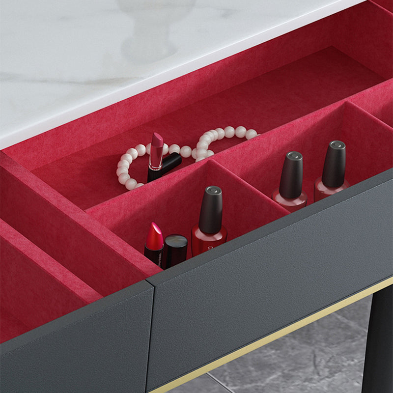 Solid Wood Vanity Luxurious Stone Top Dressing Table in Purple Clearhalo 'Bedroom Furniture' 'furn' 'furn_makeup_vanities' 'Furniture' 'Makeup Vanities' 'makeup_vanities' 5516465