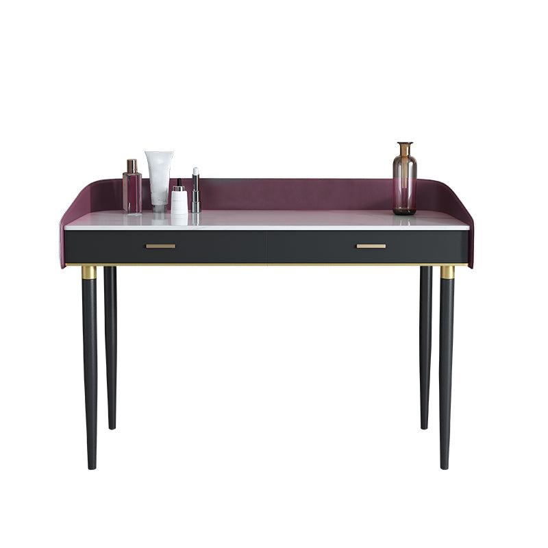Solid Wood Vanity Luxurious Stone Top Dressing Table in Purple Makeup Vanity Clearhalo 'Bedroom Furniture' 'furn' 'furn_makeup_vanities' 'Furniture' 'Makeup Vanities' 'makeup_vanities' 5516469