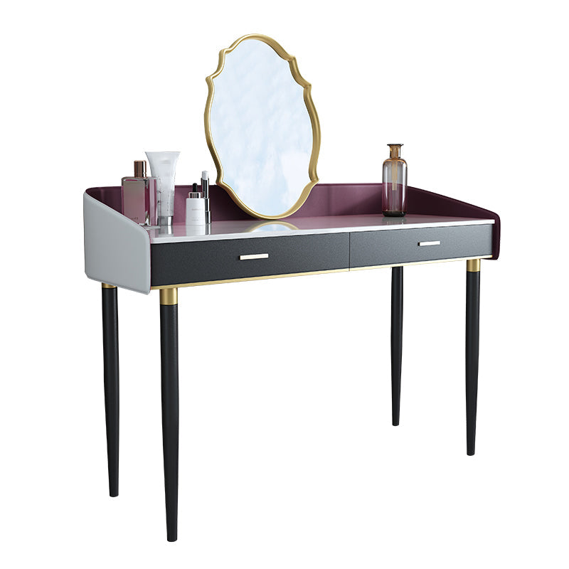 Solid Wood Vanity Luxurious Stone Top Dressing Table in Purple Makeup Vanity & Mirror Clearhalo 'Bedroom Furniture' 'furn' 'furn_makeup_vanities' 'Furniture' 'Makeup Vanities' 'makeup_vanities' 5516470