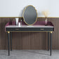 Solid Wood Vanity Luxurious Stone Top Dressing Table in Purple Clearhalo 'Bedroom Furniture' 'furn' 'furn_makeup_vanities' 'Furniture' 'Makeup Vanities' 'makeup_vanities' 5516472