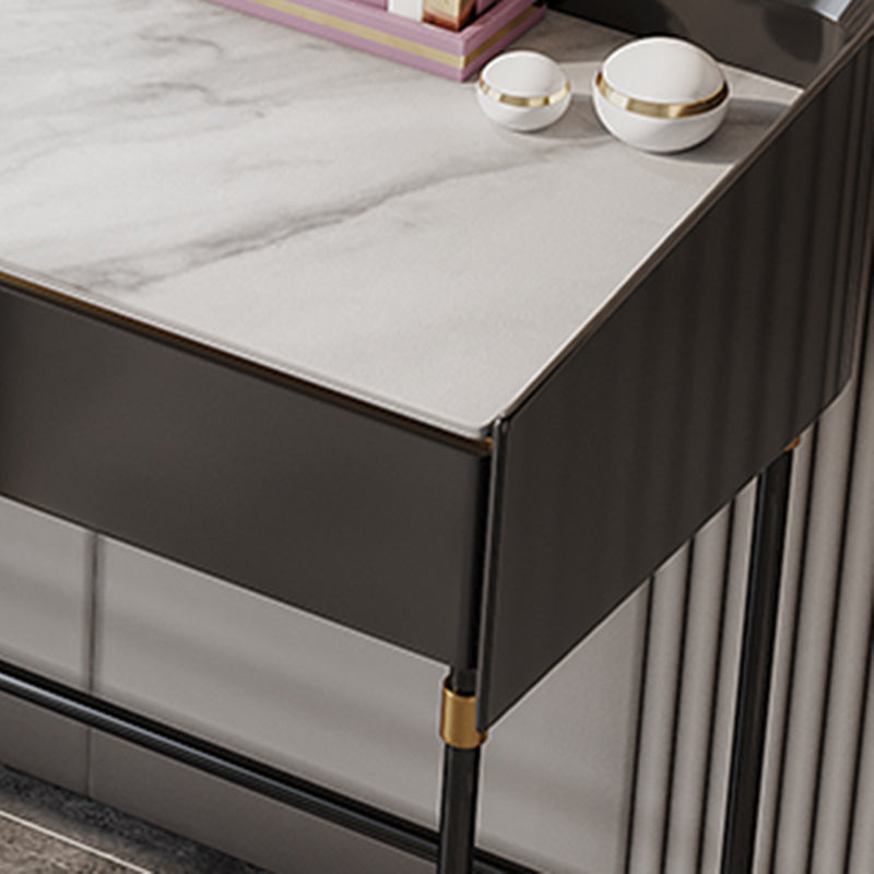 Modern Black Vanity Makeup Stone Top Dressing Table with Storage Clearhalo 'Bedroom Furniture' 'furn' 'furn_makeup_vanities' 'Furniture' 'Makeup Vanities' 'makeup_vanities' 5516483