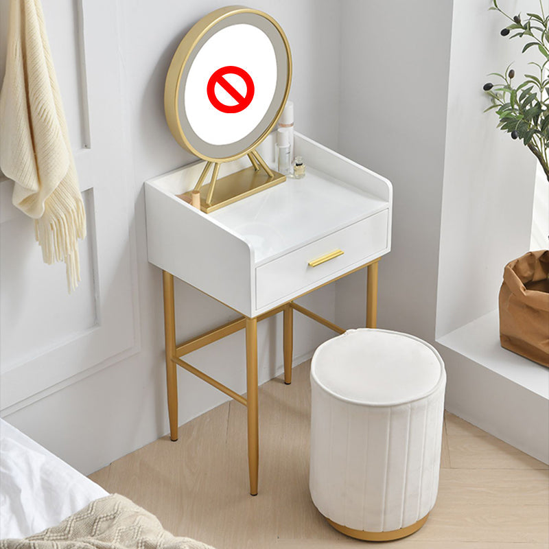 Wooden Vanity Set with 1 Drawer Luxurious Make-up Vanity in White/Grey Clearhalo 'Bedroom Furniture' 'furn' 'furn_makeup_vanities' 'Furniture' 'Makeup Vanities' 'makeup_vanities' 5516555