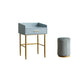 Wooden Vanity Set with 1 Drawer Luxurious Make-up Vanity in White/Grey Makeup Vanity & Stools Grey Clearhalo 'Bedroom Furniture' 'furn' 'furn_makeup_vanities' 'Furniture' 'Makeup Vanities' 'makeup_vanities' 5516556