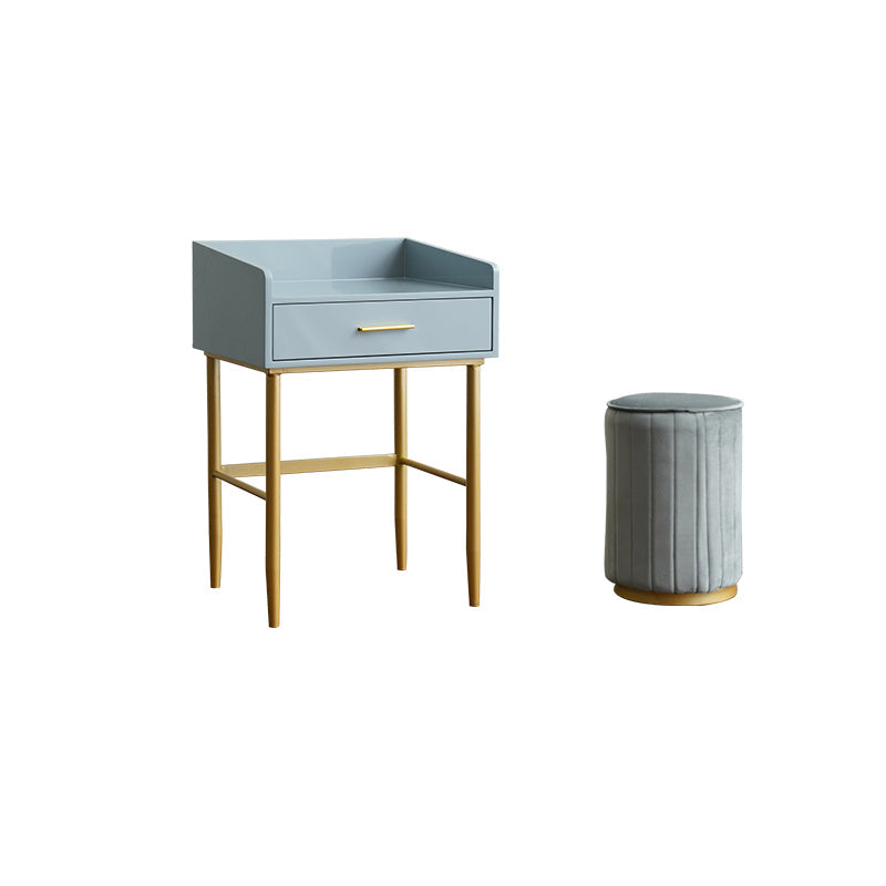 Wooden Vanity Set with 1 Drawer Luxurious Make-up Vanity in White/Grey Makeup Vanity & Stools Grey Clearhalo 'Bedroom Furniture' 'furn' 'furn_makeup_vanities' 'Furniture' 'Makeup Vanities' 'makeup_vanities' 5516556