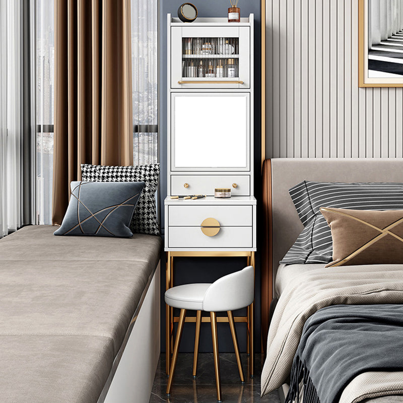 Contemporary 4 Drawer Makeup Vanity Set Wood Vanity Makeup Table Set