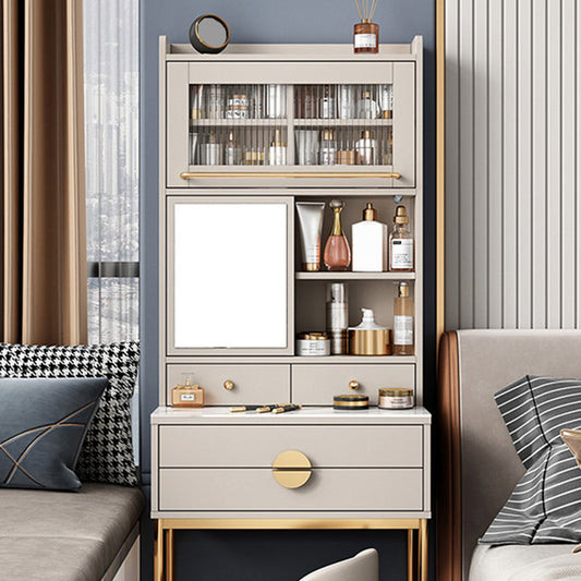 Set di tavoli da trucco in legno a 4 cassetti contemporanei set da trucco in legno