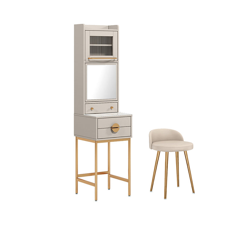 Contemporary 4 Drawer Makeup Vanity Set Wood Vanity Makeup Table Set