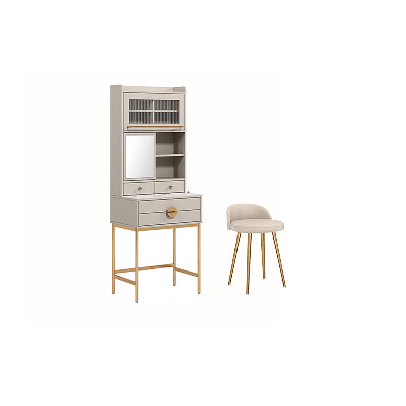 Contemporary 4 Drawer Makeup Vanity Set Wood Vanity Makeup Table Set