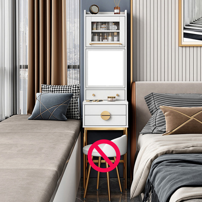 Contemporary 4 Drawer Makeup Vanity Set Wood Vanity Makeup Table Set