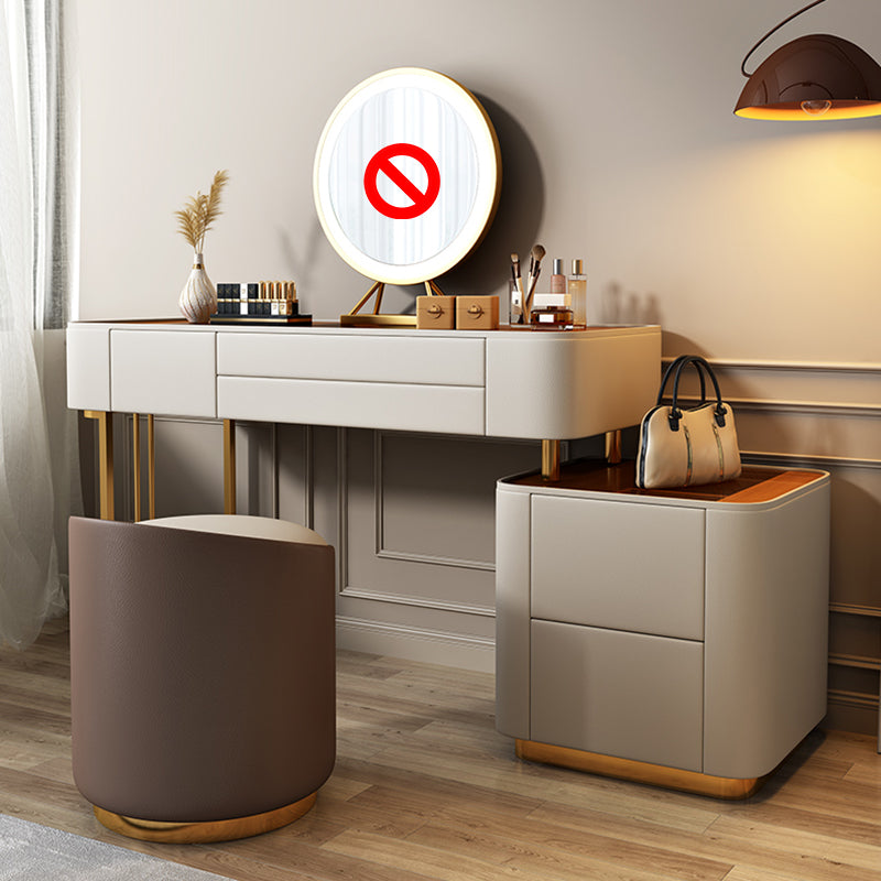 Contemporary Wooden Dressing Table 5-Drawers Makeup Vanity Desk