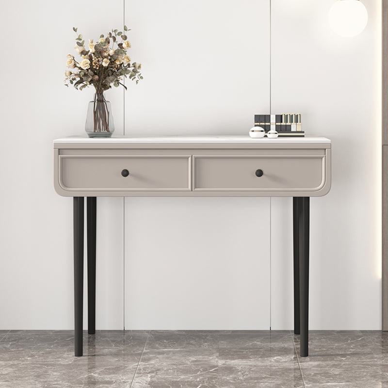 2/4-Drawers Solid Wood Dressing Table Stone Top Bedroom Make-up Vanity