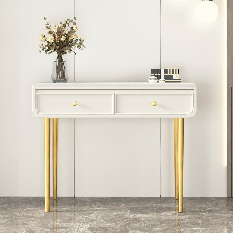 2/4-Drawers Solid Wood Dressing Table Stone Top Bedroom Make-up Vanity