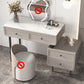 2/4-Drawers Solid Wood Dressing Table Stone Top Bedroom Make-up Vanity