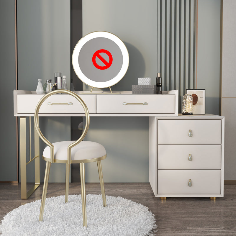 Hedendaagse dennenmake-up ijdelheid bureau 5-lades ijdelheid make-uptafel set