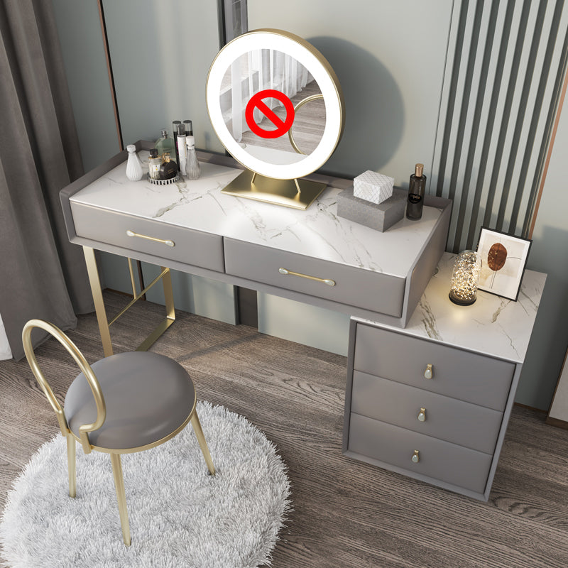 Hedendaagse dennenmake-up ijdelheid bureau 5-lades ijdelheid make-uptafel set