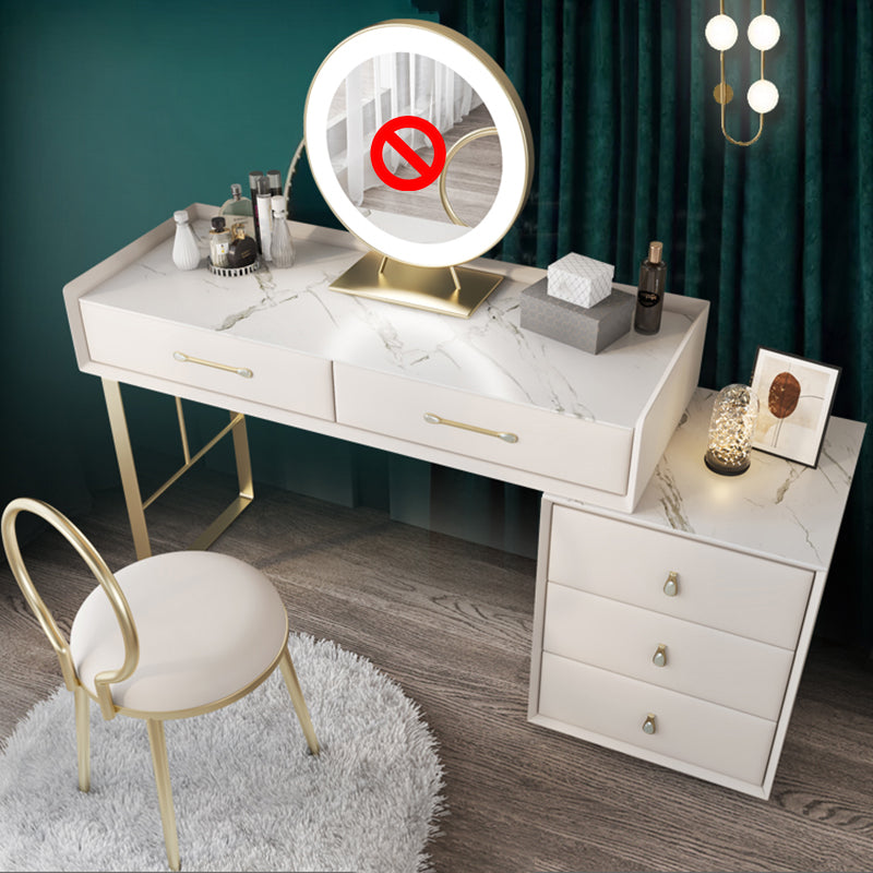 Hedendaagse dennenmake-up ijdelheid bureau 5-lades ijdelheid make-uptafel set