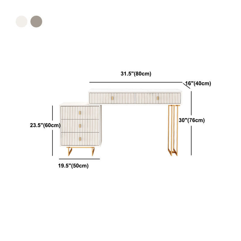 Table de vanité de 29,92 "avec tiroirs en pierre de maquillage en pierre