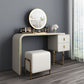 Glam Makeup Vanity Table Faux Leather Wood Dresser With Storage Drawers for Bedroom