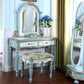 Table de vanité de maquillage victorien avec tabouret et commode miroir avec tiroirs de rangement