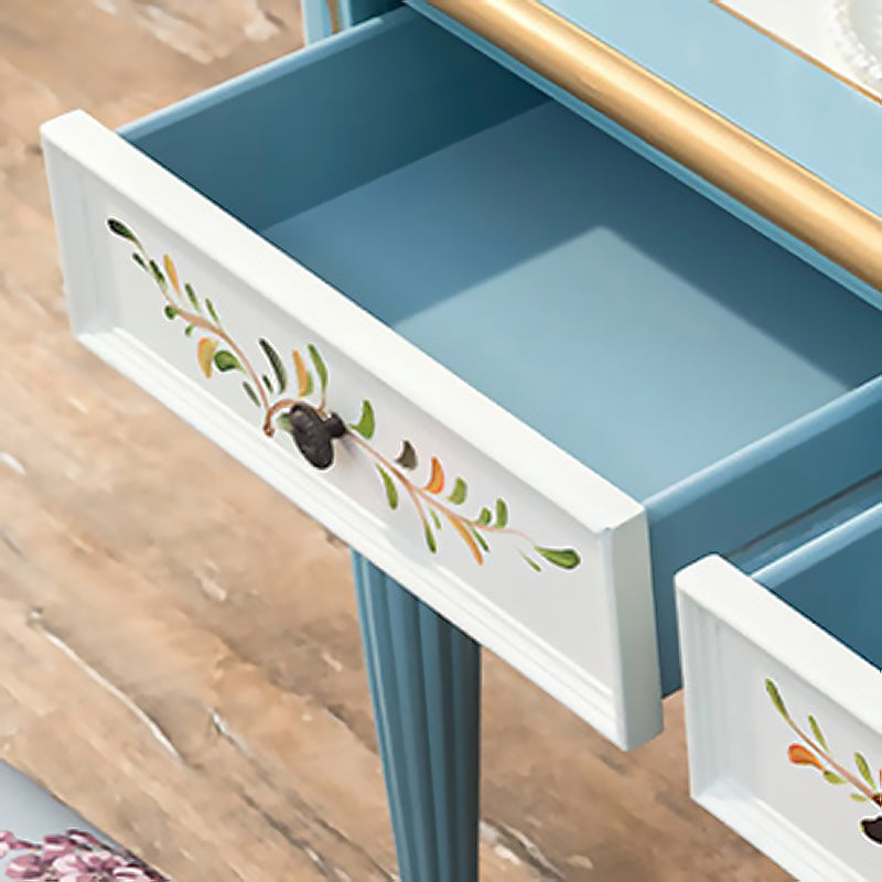 Table de vanité de maquillage victorien avec tabouret et commode miroir avec tiroirs de rangement