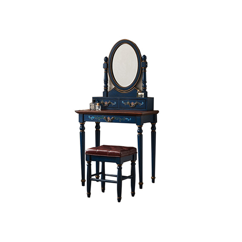 Table de vanité de maquillage victorien avec commode de tabouret avec tiroirs de rangement pour chambre à coucher
