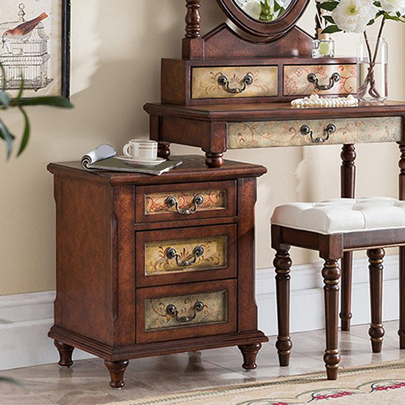 Table de vanité de maquillage victorien avec commode de tabouret avec tiroirs de rangement pour chambre à coucher