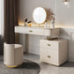 Glam Cream Makeup Vanity Table Dresser With Storage Drawers for Bedroom