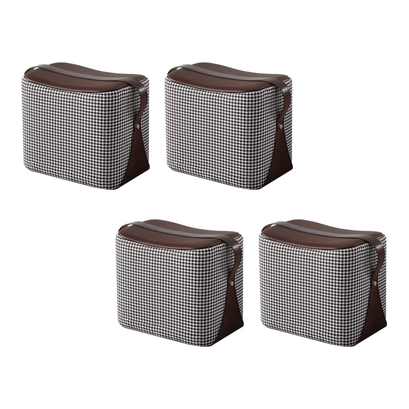 Modern PU Leather Sherpa Pouf Contrast Color Specialty Fade Resistant Ottoman Footrest