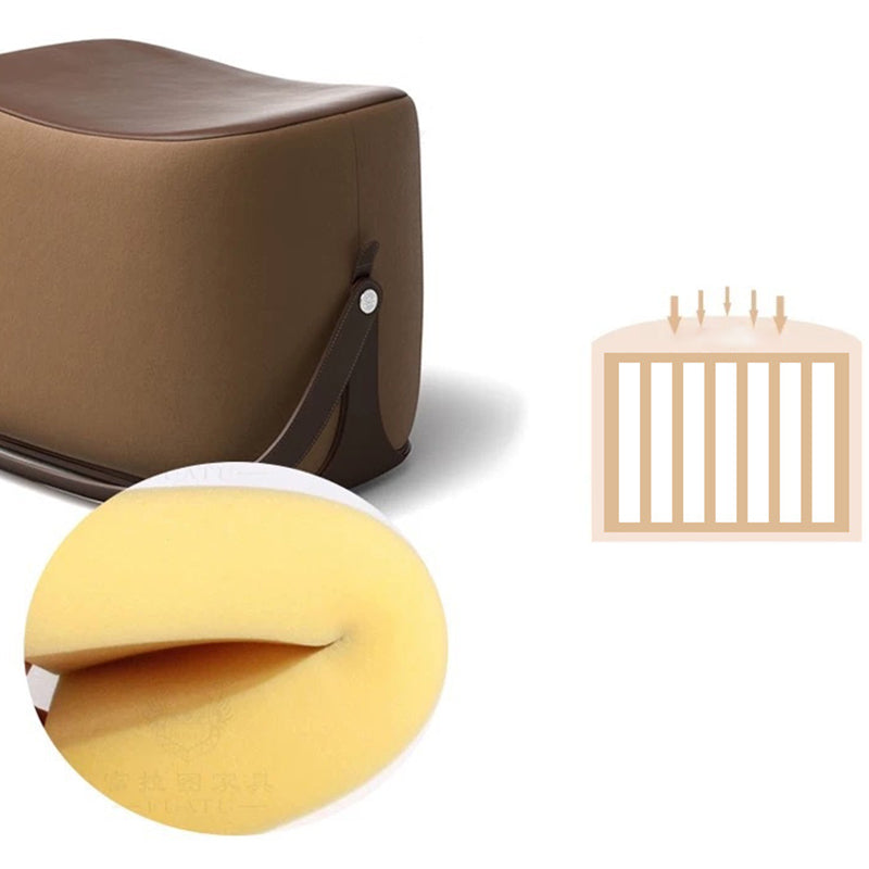 Modern PU Leather Sherpa Pouf Contrast Color especializado para desvanecer el reposapiés otomano resistente