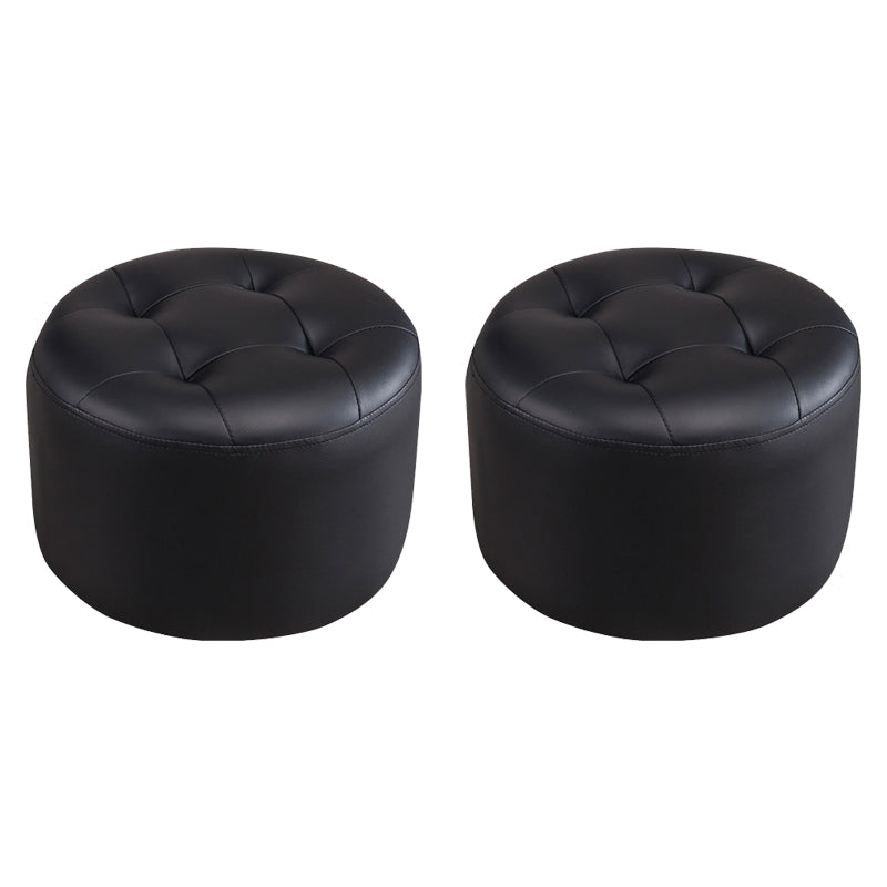Eenvoud Pure kleur Ottoman getuft faux lederen waterbestendige ronde ronde pouf ottoman