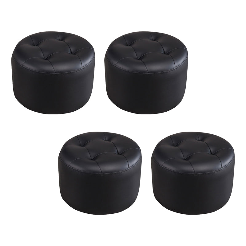 Einfachheit reine Farbe Ottomane getuftete Kunstleder wasserfest runde Pouf Ottomane