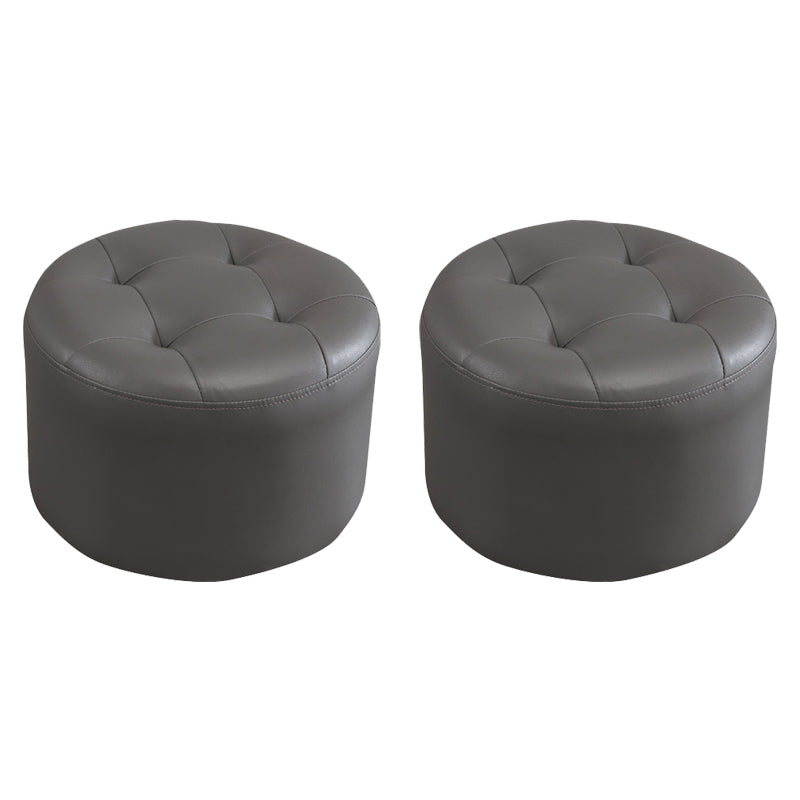 Einfachheit reine Farbe Ottomane getuftete Kunstleder wasserfest runde Pouf Ottomane
