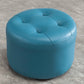 Simplicité couleur pure ottoman tufted fausse cuir en cuir résistant à l'eau rond pouf ottoman