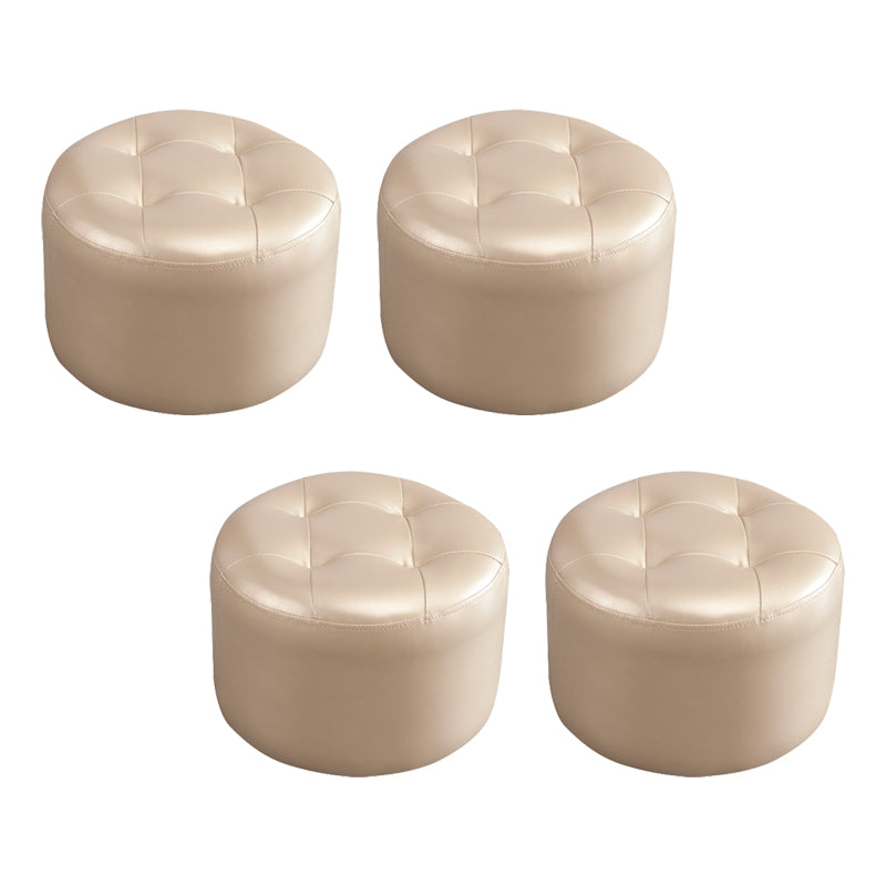 Einfachheit reine Farbe Ottomane getuftete Kunstleder wasserfest runde Pouf Ottomane