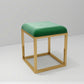Contemporary Pouf Ottoman Fabric Solid Color Metal Frame Square Ottoman