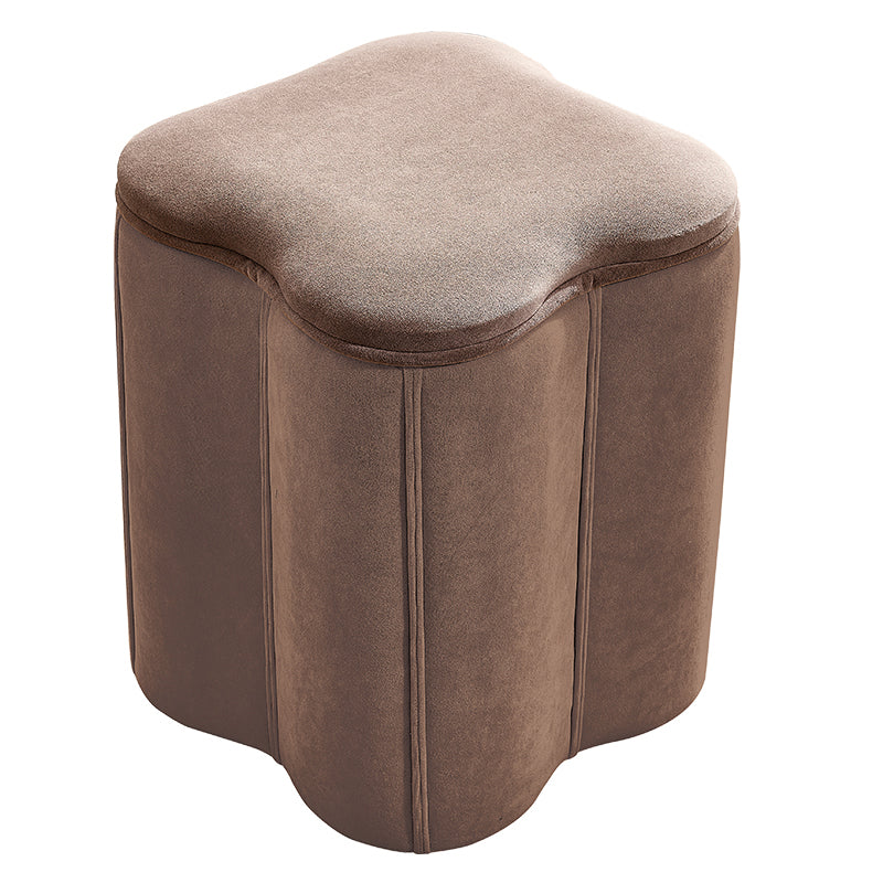 Contemporary Specialty Pouf Ottoman Plain Velvet Stain Resistant Boucle Ottoman Brown 1 Piece Clearhalo 'furn' 'furn_ottomans_poufs' 'Furniture' 'Living Room Furniture' 'Ottomans & Poufs' 'ottomans_poufs' 5516859