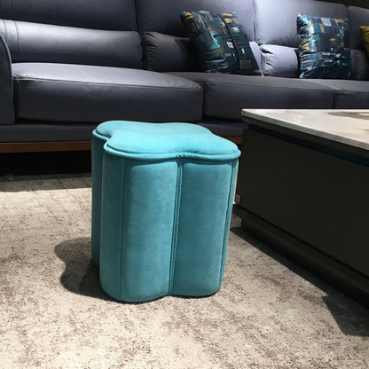 Contemporary Specialty Pouf Ottoman Plain Velvet Stain Resistant Boucle Ottoman Blue 1 Piece Clearhalo 'furn' 'furn_ottomans_poufs' 'Furniture' 'Living Room Furniture' 'Ottomans & Poufs' 'ottomans_poufs' 5516864