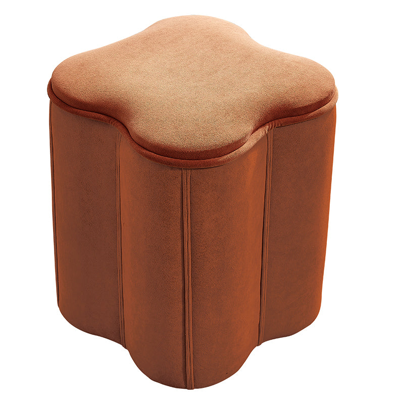 Contemporary Specialty Pouf Ottoman Plain Velvet Stain Resistant Boucle Ottoman Orange 1 Piece Clearhalo 'furn' 'furn_ottomans_poufs' 'Furniture' 'Living Room Furniture' 'Ottomans & Poufs' 'ottomans_poufs' 5516865