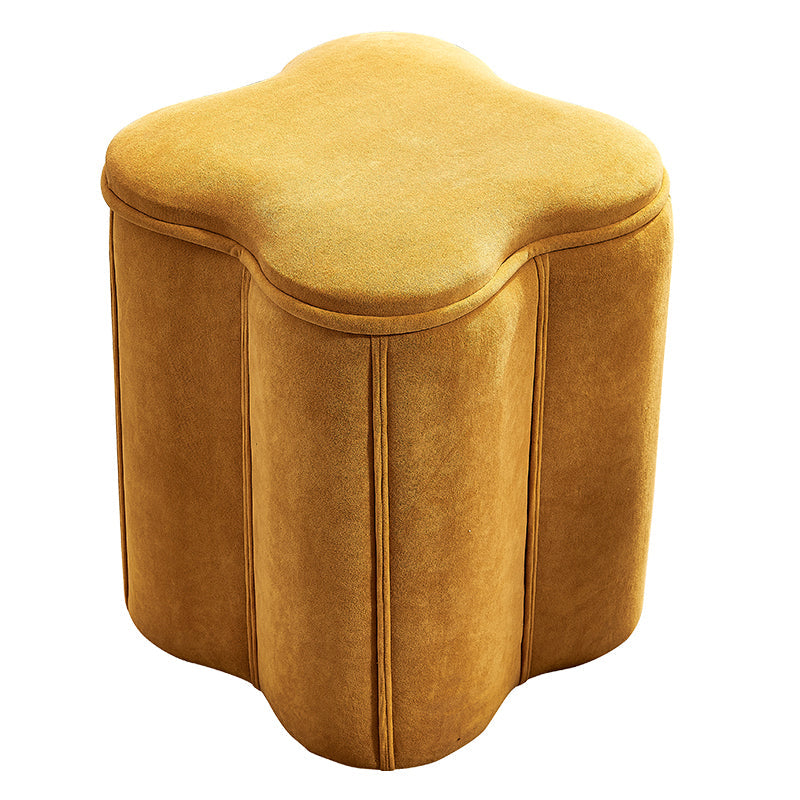 Contemporary Specialty Pouf Ottoman Plain Velvet Stain Resistant Boucle Ottoman Yellow 1 Piece Clearhalo 'furn' 'furn_ottomans_poufs' 'Furniture' 'Living Room Furniture' 'Ottomans & Poufs' 'ottomans_poufs' 5516874