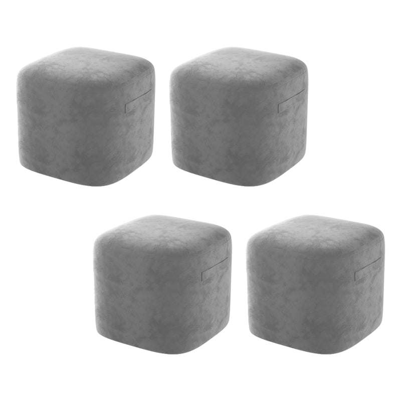 Trendy Square Leather Ottoman Plain Waterproof Indoor Foot Cube Ottoman Stool Dark Gray 4 Piece Set Clearhalo 'furn' 'furn_ottomans_poufs' 'Furniture' 'Living Room Furniture' 'Ottomans & Poufs' 'ottomans_poufs' 5516888