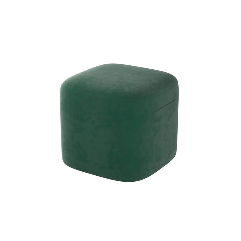 Trendy Square Leather Ottoman Plain Waterproof Indoor Foot Cube Ottoman Stool Dark Green 1 Piece Clearhalo 'furn' 'furn_ottomans_poufs' 'Furniture' 'Living Room Furniture' 'Ottomans & Poufs' 'ottomans_poufs' 5516895