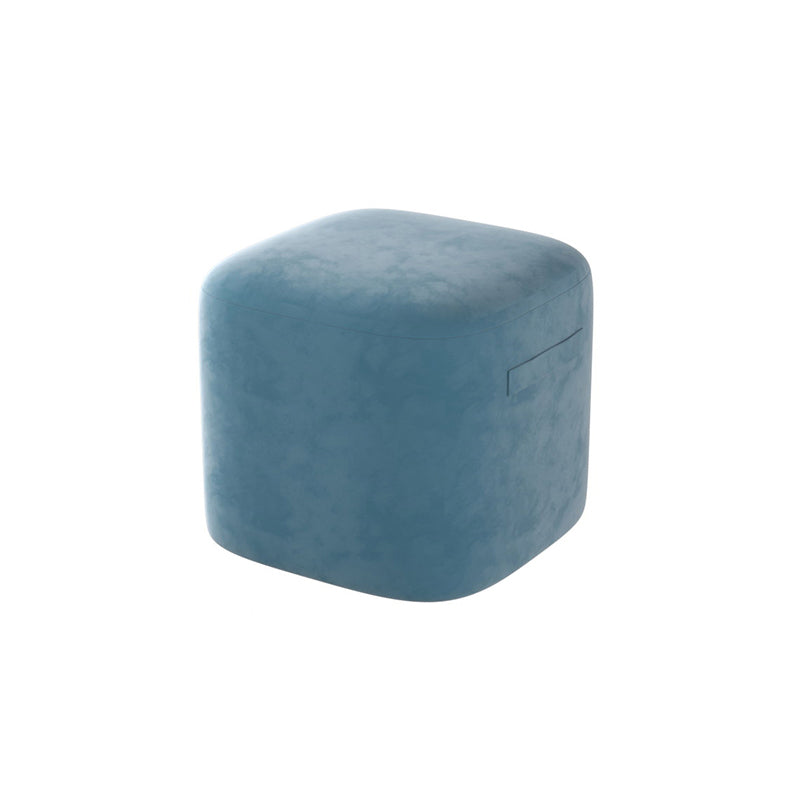 Trendy Square Leather Ottoman Plain Waterproof Indoor Foot Cube Ottoman Stool Dark Blue 1 Piece Clearhalo 'furn' 'furn_ottomans_poufs' 'Furniture' 'Living Room Furniture' 'Ottomans & Poufs' 'ottomans_poufs' 5516901