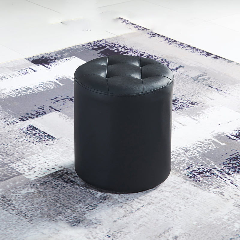 ラウンドフェイクレザーオットマングラム屋内固体ステイン耐性オットマン