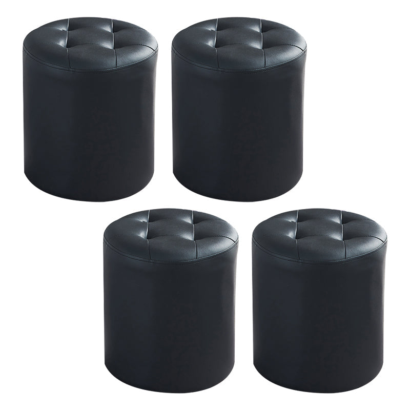 ラウンドフェイクレザーオットマングラム屋内固体ステイン耐性オットマン