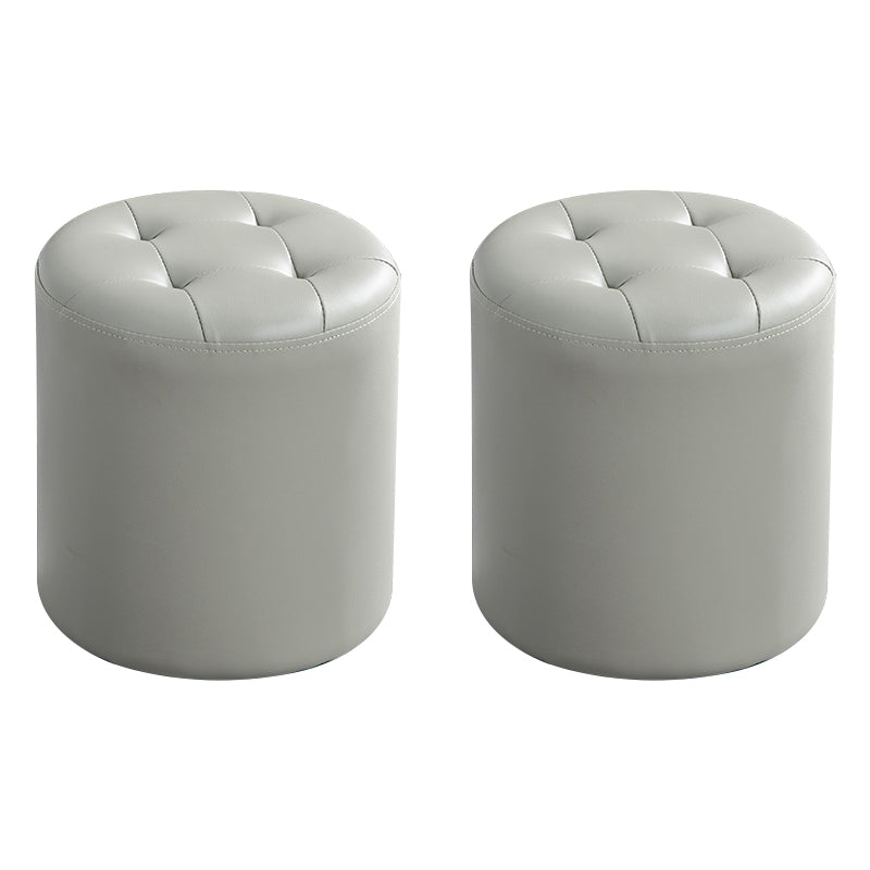 ラウンドフェイクレザーオットマングラム屋内固体ステイン耐性オットマン